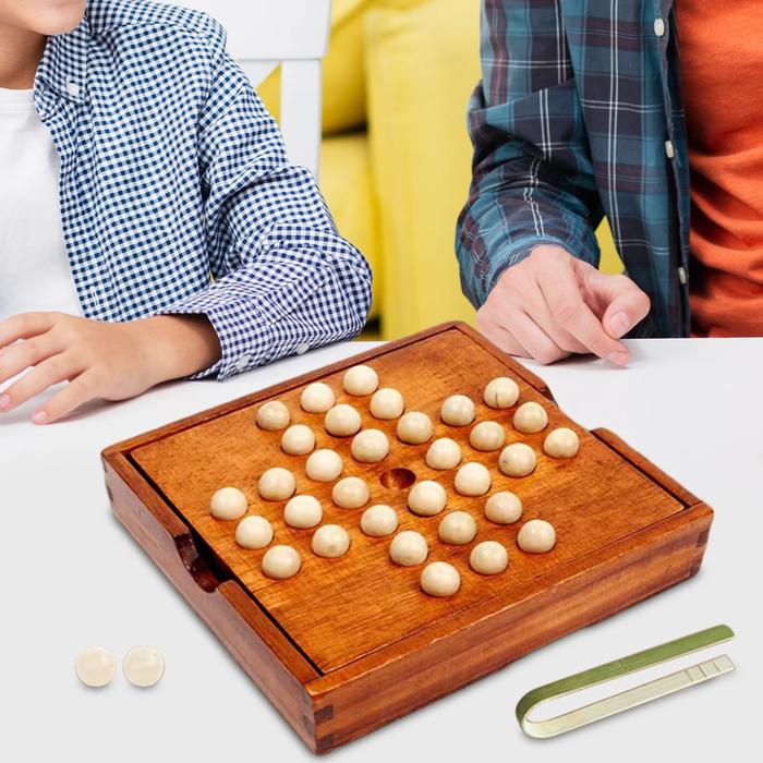 Gambar Solitaire Board Game Office Decor Chess Toy and 32 Marbles Chess dari okistore0073 undefined Tokopedia