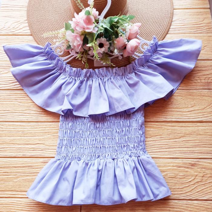 Gambar Marlene Off Shoulder Blouse - Soft Lavender dari SimpleMoon Shop undefined Tokopedia