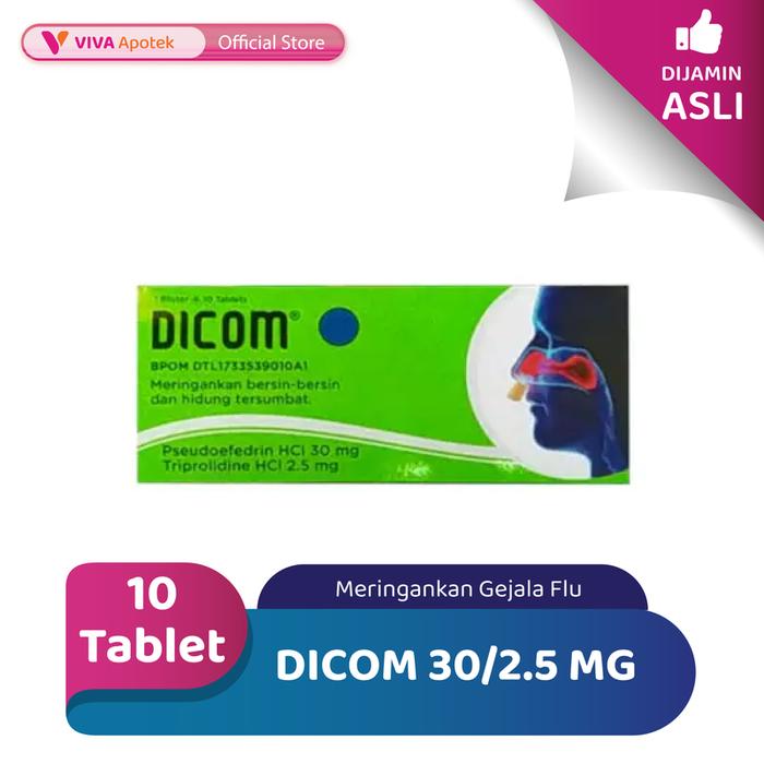 Gambar Dicom 30/2.5 mg untuk Meringankan Gejala Flu (10 Tablet) dari VIVA APOTEK undefined Tokopedia