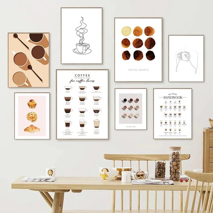 Gambar Scandinavian Minimalist Wall Art Coffee Cup Abstract Lines HD Canvas dari SAMADOR undefined Tokopedia