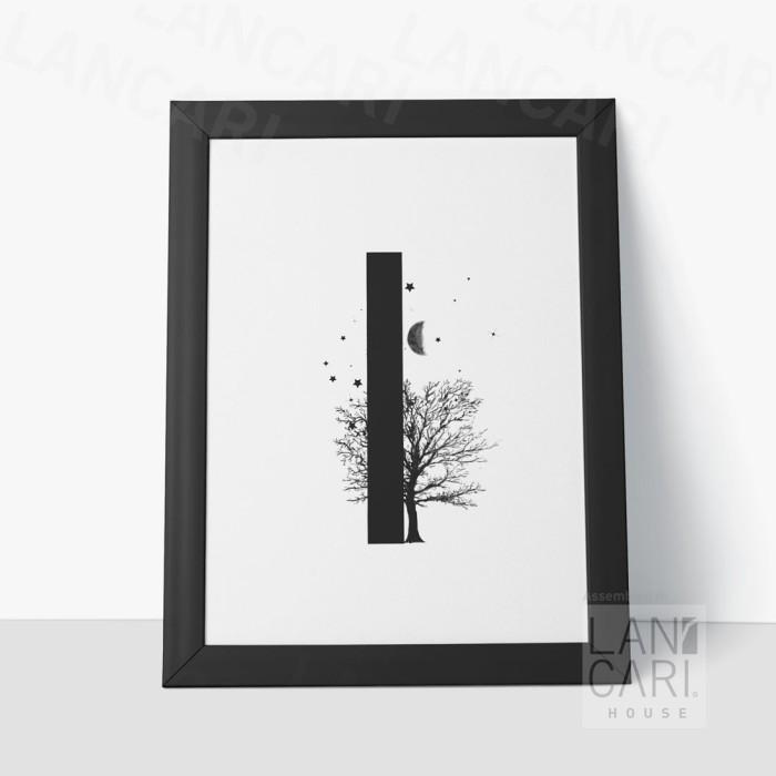 Gambar Inisial Frame I Dekorasi Nama Ulang Tahun Name Sign BNW Bingkai Wall - Hitam dari LANCARI Design undefined Tokopedia