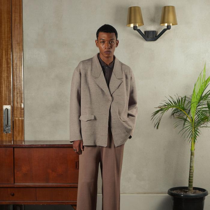 Gambar Noir Sur Blanc Men Melange Blazer Mocha - M-L dari noirsurblancstore undefined Tokopedia