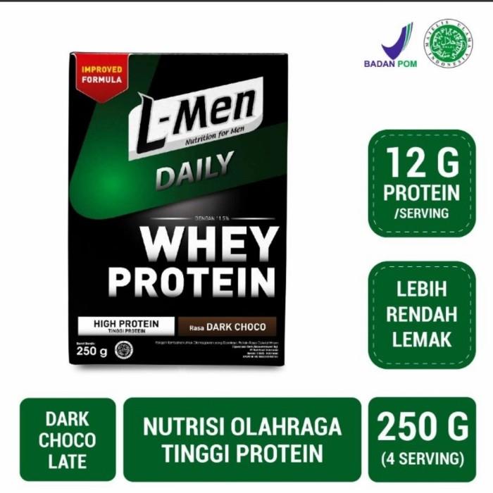 Gambar PTR L-Men whey daily protein Dark Chocolate 250gr dari cv yaferika undefined Tokopedia