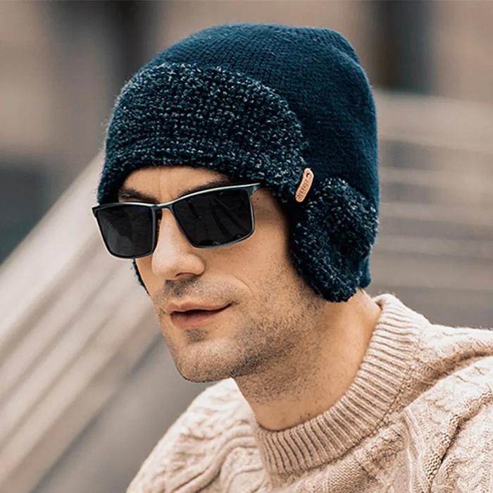 Jual New Unisex Winter Knitted Hat With Ear Protection Fashion