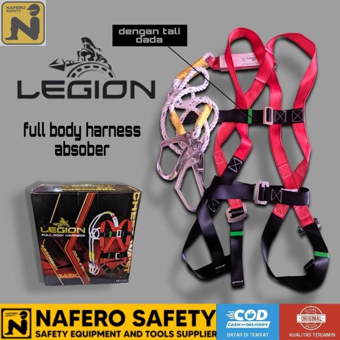 Gambar FULL BODY HARNESS LEGION DOUBLE HOOK PLUS ABSOBER DAN SABUK DADA - DENGAN SABUK dari Nafero Safety undefined Tokopedia