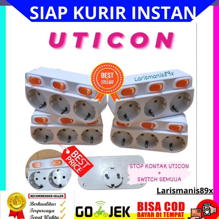 Jual Uticon Stop Kontak Arde Colokan Listrik Steker Saklar Lampu On Off ...