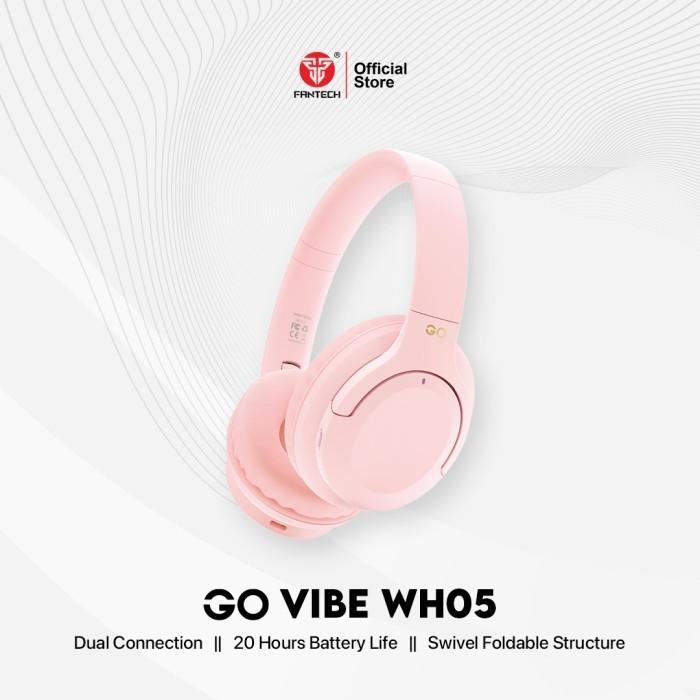 Gambar Fantech Headphone Bluetooth Dual Mode Headset Wireless GO VIBE WH05 - Merah Muda dari Agres Plus undefined Tokopedia