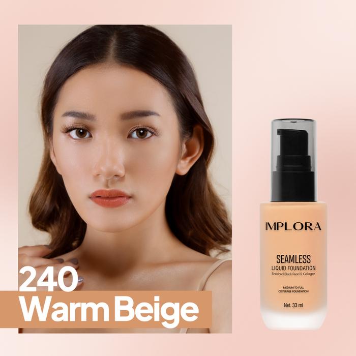 Gambar IMPLORA Seamless Liquid Foundation 33mL BPOM - 240 Warm Beige dari ElysiaIndonesia undefined Tokopedia