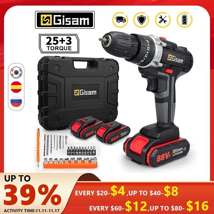 Gambar 25+3 Torque Cordless Drill Electric Screwdriver Rechargeable Electric dari LYCORIS MALL undefined Tokopedia