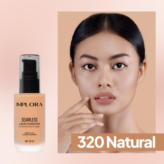 Gambar IMPLORA Seamless Liquid Foundation 33mL BPOM - 320 Natural dari ElysiaIndonesia undefined Tokopedia