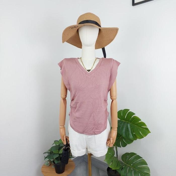 Gambar ATASAN POLOS VNECK BRAND MAIKAEW FASHION WANITA IMPORT BANGKOK - PINK dari bebellaid undefined Tokopedia