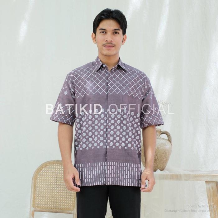 Gambar Kemeja Batik Pria - Hem Lengan Pendek - Cleopatra Mauve - CLEOPATRA MAUVE, XL dari BATIKID_NEW undefined Tokopedia