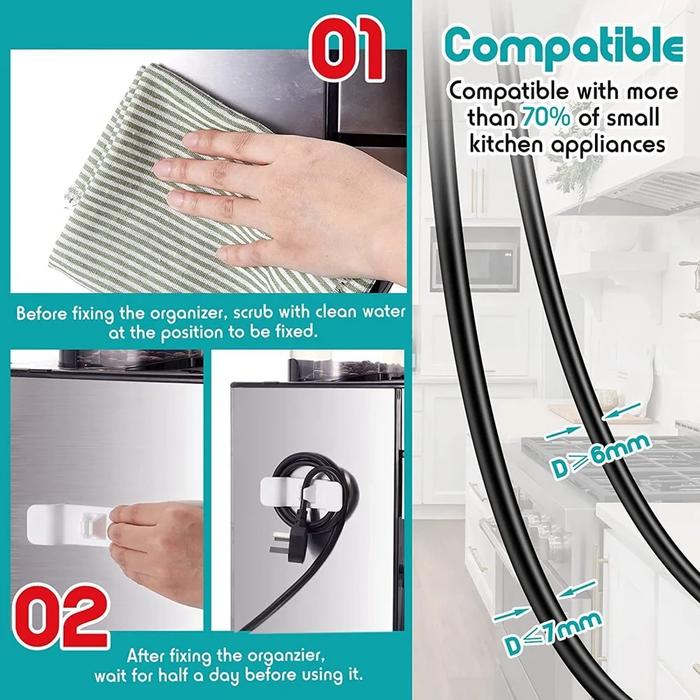 Gambar 6 Pack Cord Organizer for Kitchen Appliances Plastic Cord Wrap dari Zenri undefined Tokopedia