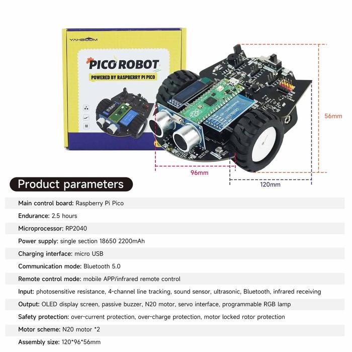Gambar Raspberry Pi Pico Robot Car Kit Programmable Car Support Micropython dari skirmish undefined Tokopedia