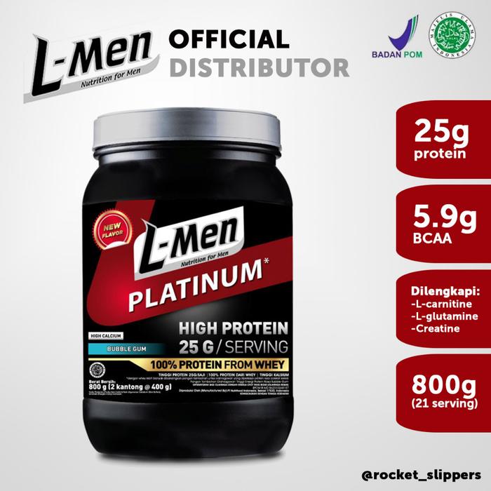 Gambar L-MEN PLATINUM / LMEN PLATINUM WHEY WITH ISOLATE - CHOCOLATE 800gr 800 - Bubblegum dari jesikaraisa ayo undefined Tokopedia