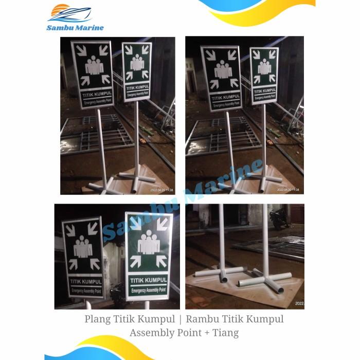 Gambar PASTI MURAH RAMBU TITIK KUMPUL ASSEMBLY POINT PLAT + TIANG 3 MTR | - Tiang Portable dari namexpedia store undefined Tokopedia