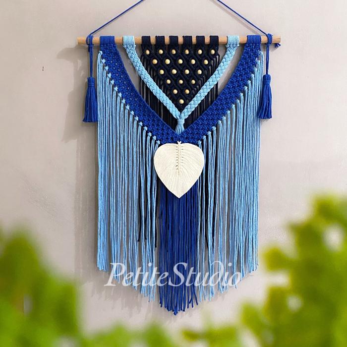 Gambar (60cm) Macrame home decor wall hanging - Biru dari Oceana Home Decor undefined Tokopedia