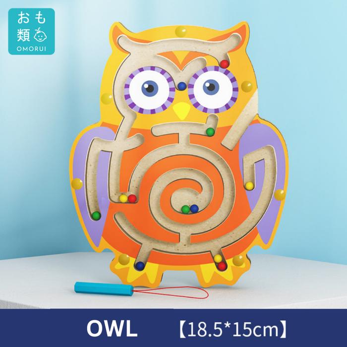 Gambar Mainan Anak Edukasi Magnetic Maze Puzzle Papan Kayu PVC Omorui - Owl dari Omorui ID undefined Tokopedia
