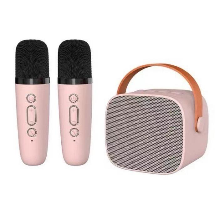 Gambar Speaker Bluetooth Mini  K1 New + 2 MIC WIRELESS - Pink(2 Mic) dari I-Glow undefined Tokopedia