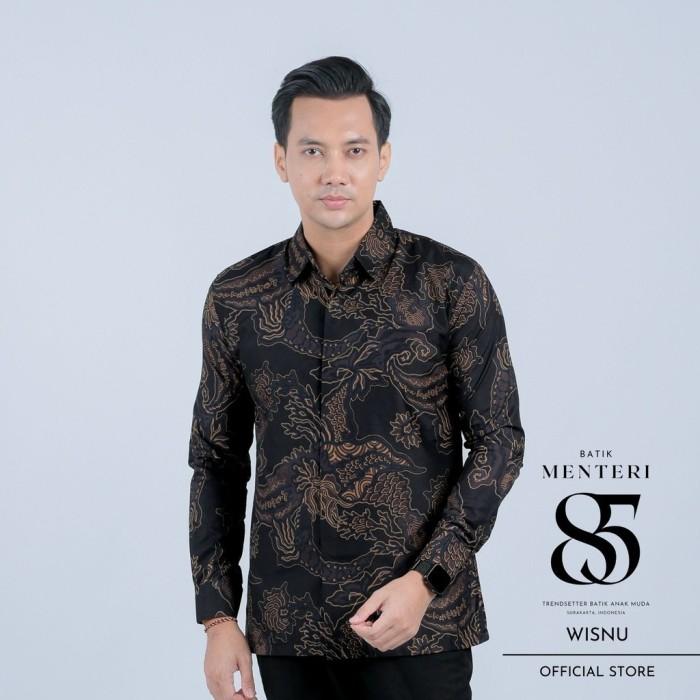 Gambar Kemeja Batik Menteri 85 Baju Batik Pria Motif Wisnu  Lengan Panjang - XL, panjang dari Batik Menteri 85 undefined Tokopedia