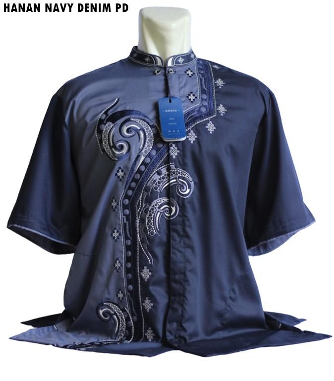 Gambar BAJU KOKO BIG SIZE LENGAN PENDEK DAFFA REAL JUMBO 2XL 3XL 4XL 5XL - NAVY DENIM, 5XL dari SL store07 undefined Tokopedia