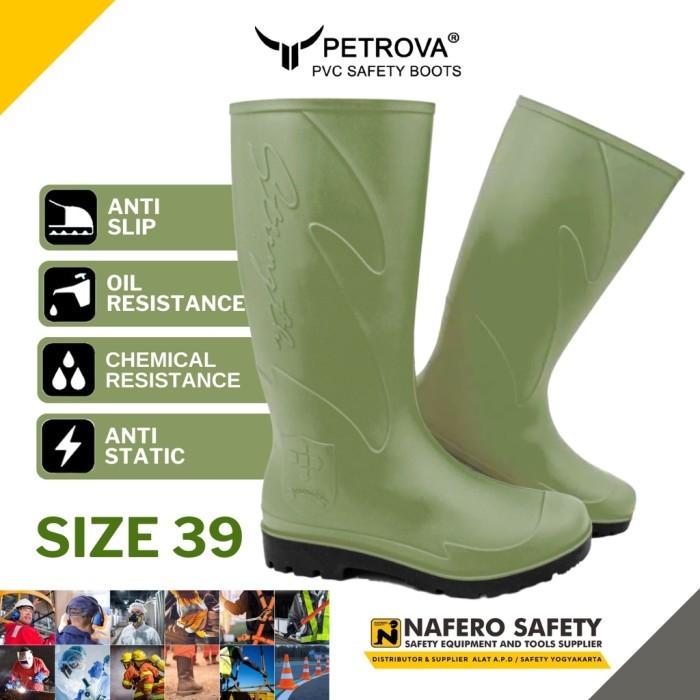 Gambar Sepatu Boots PETROVA STRENGTH WATERBOOTS HIJAU TUA PVC Anti Slip & Air - Size 39 dari Nafero Safety undefined Tokopedia