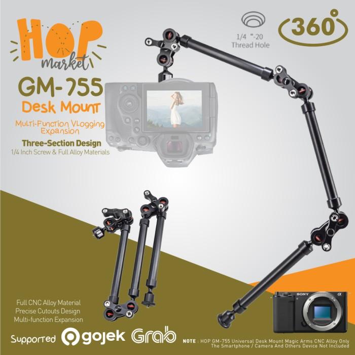 Gambar HOP GM-755 Metal Magic Arm 3 Section 360 Lazy Stand for HP DSLR Camera - Arm Only dari hop market undefined Tokopedia