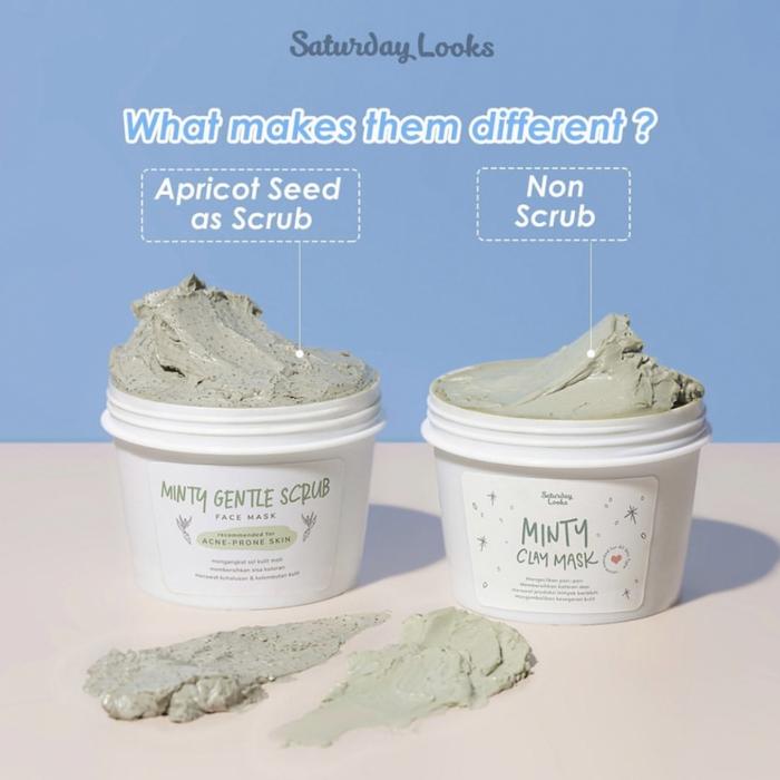 Gambar SATURDAY LOOKS Minty Gentle Scrub Face Mask | Minty Clay Mask dari BajuAnak21 undefined Tokopedia