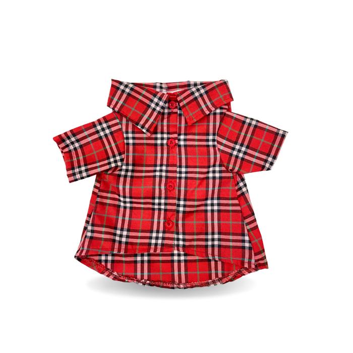 Gambar Baju Kemeja Kotak Kotak Untuk Anjing Kucing - Pet Clothes - Merah dari Pawsitive Official undefined Tokopedia