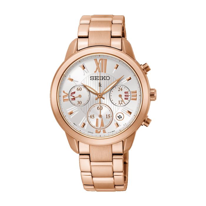 Jual New Seiko Lukia Women's Quartz Chronograph Rose Bracelet