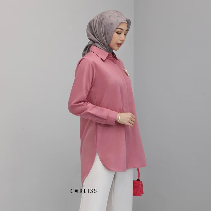 Gambar Pakaian atasan wanita kemeja kerja kantor formal polos basic allsize - Deep Blush, L dari Bharatabatik99 undefined Tokopedia