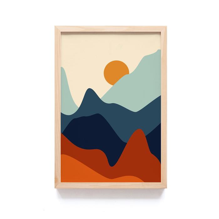 Gambar Wall Art Modern Simple Abstrak Minimalis Aesthetic Colorful Design Peg - 041A, Frame Natural dari Bali Buy.Id undefined Tokopedia