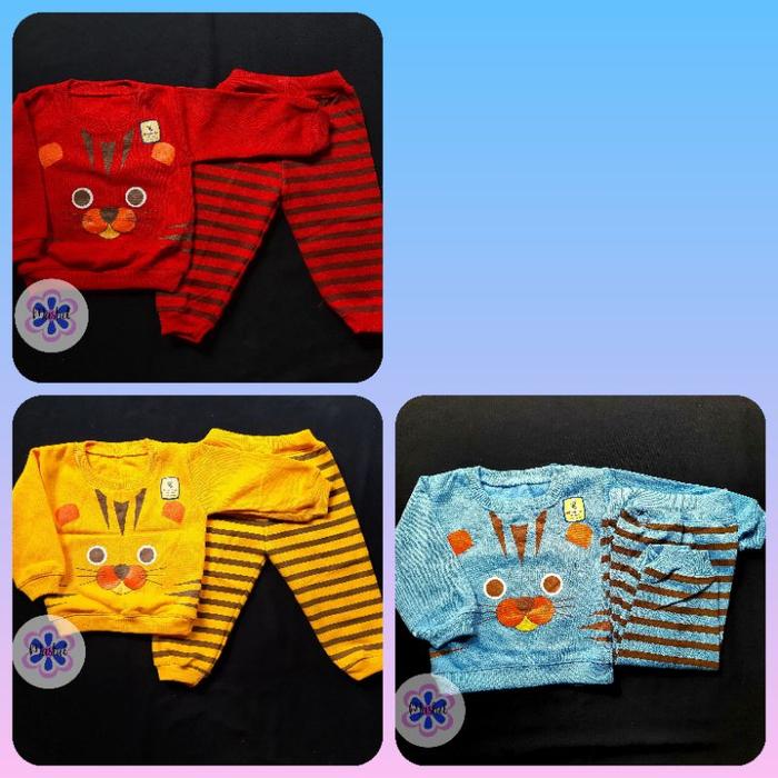 Jual Setelan Hangat Bayi Motif Tiger Kuning Bandung