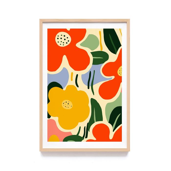 Gambar Wall Decoration Gambar Bunga, Flower Art Painting Frame Kayu, Hiasan D - 123A, Frame Natural dari Bali Buy.Id undefined Tokopedia