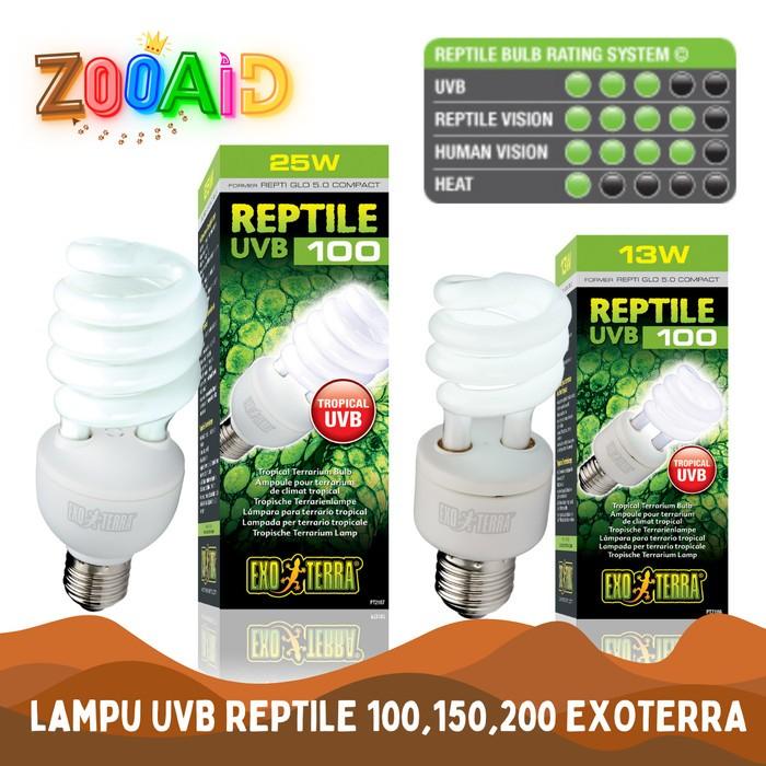 Gambar LAMPU UVB EXOTERRA 100 150 200 CALCIUM D3 REPTIL REPTILE SULCATA KURA - UVB 150, 25watt dari Zooaid undefined 3 Tokopedia