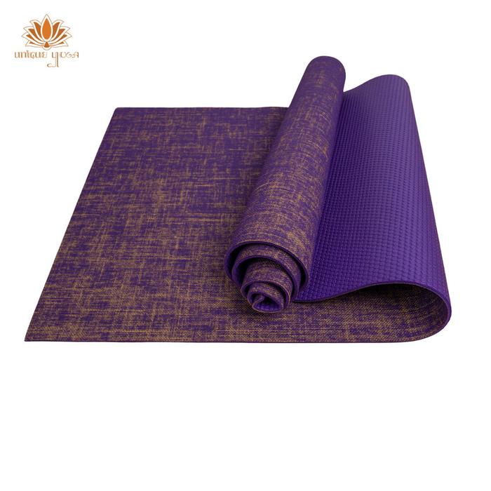 Gambar Matras Yoga PVC Jute 6mm / Yoga Mat Eco Friendly Jute / Yoga Mat Ramah - Ungu dari Bali Buy.Id undefined Tokopedia