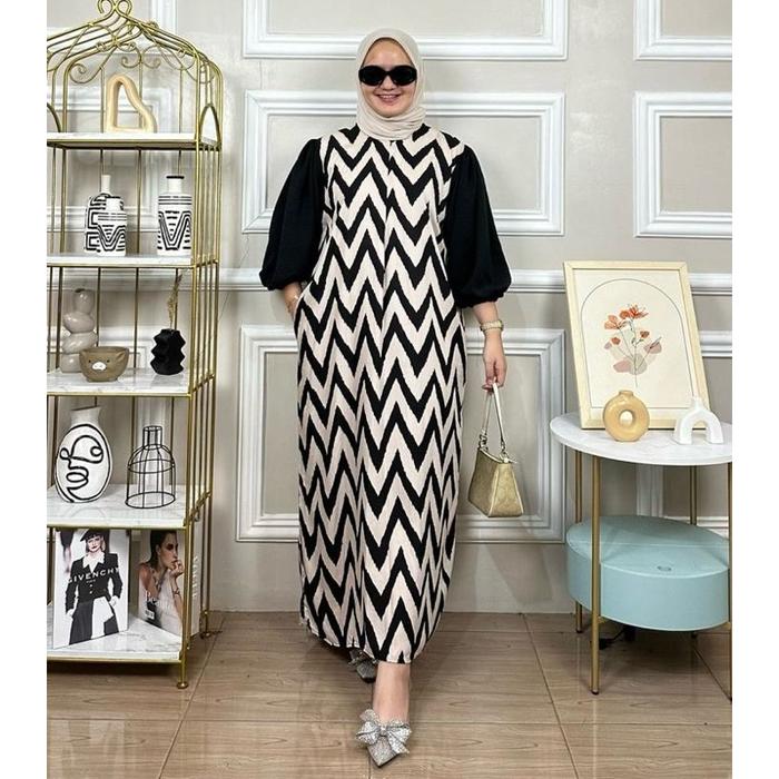 Gambar Baju gamis muslim hijab kondangan pesta lebaran baju arab daster busui - Elvina-2 dari Bharatabatik99 undefined Tokopedia