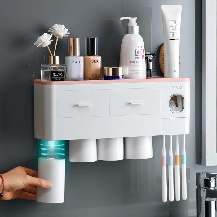 Gambar Bathroom Accessories Organizer Set Toothbrush Holder Automatic dari doltishness undefined Tokopedia