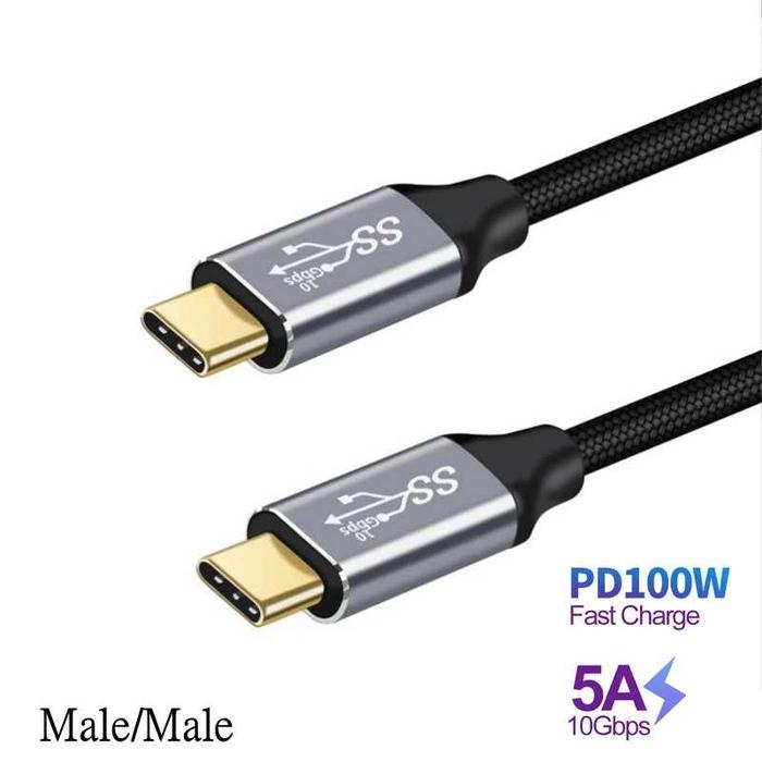 Gambar Kabel USB Type C to Type C Fast Charging E-Mark Chip 10Gbps 100W - 200 CM, Hitam dari BestIndoTechno undefined Tokopedia