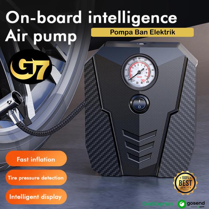 Gambar Pompa Ban Elektrik Portable Terbaik Car Air Compressor Auto Tyre Pump - Full Hitam dari Go7 Store undefined Tokopedia