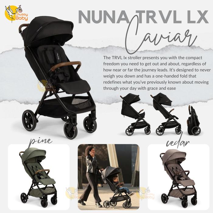 Gambar Nuna TRVL LX Stroller | Travel Stroller Cabin/Kereta Dorong Bayi - CAVIAR dari Chubby Baby Jakarta undefined Tokopedia