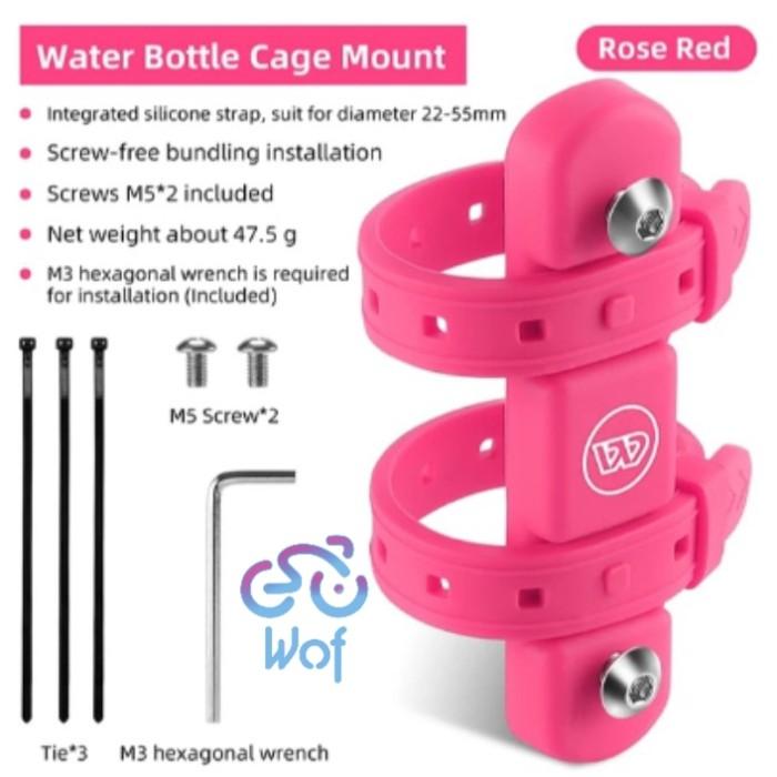 Gambar WEST BIKING 369 Adaptor Strap Holder Braket Bicycle Botol Cage Sepeda - Pink dari Wof Premium undefined Tokopedia