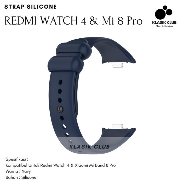 Gambar Strap Redmi Watch 4 Tali Pengganti Xiaomi Mi Band 8 Pro Bahan Silicone - B-Navy dari Klasik Club undefined Tokopedia