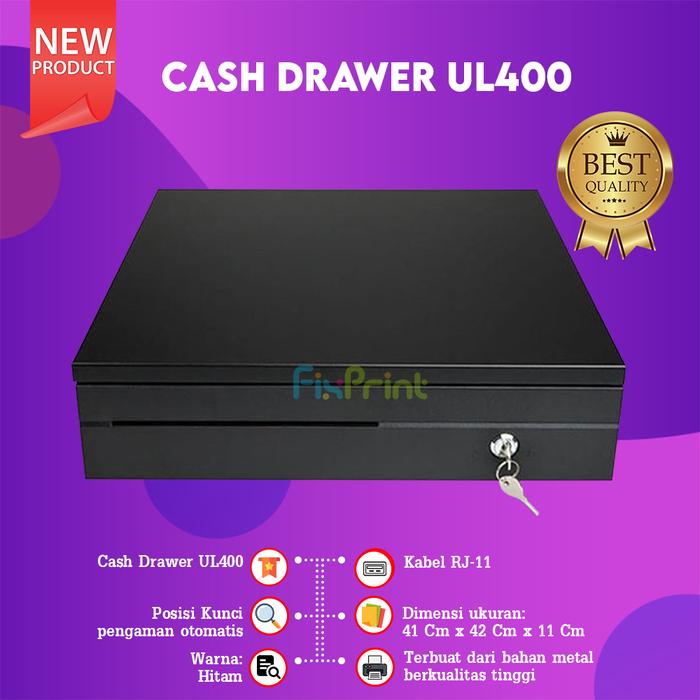 Gambar Cash Drawer Laci Kasir Uang UL400 UL-400 Slot 6 Kertas 4 Koin New dari FixPrint Indonesia undefined Tokopedia