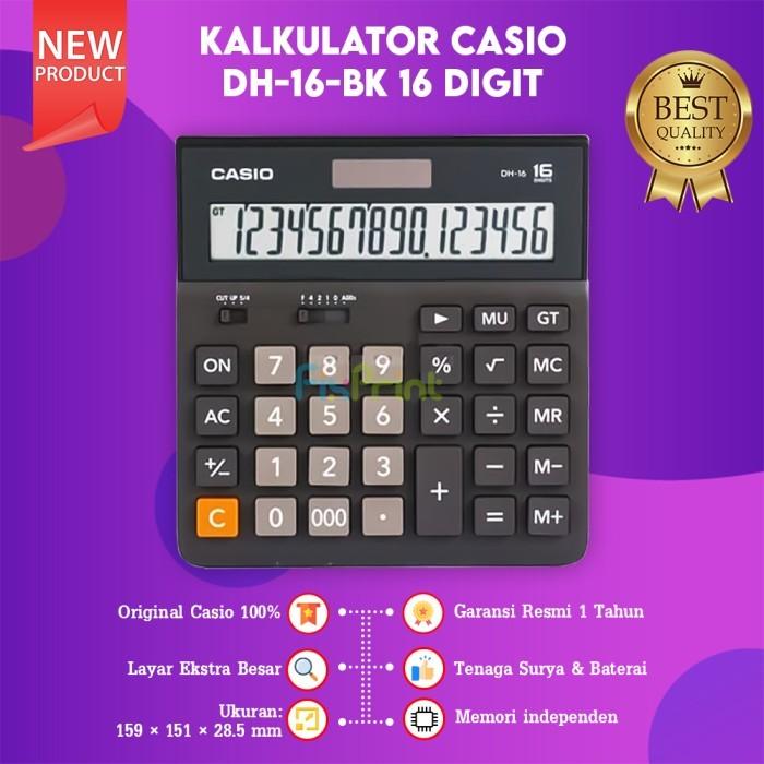 Gambar Kalkulator Casio DH 14 16  DJ 120D 220D 240D MJ 100D 120D Calculator - DH-16 16 Digit dari FixPrint Indonesia undefined Tokopedia