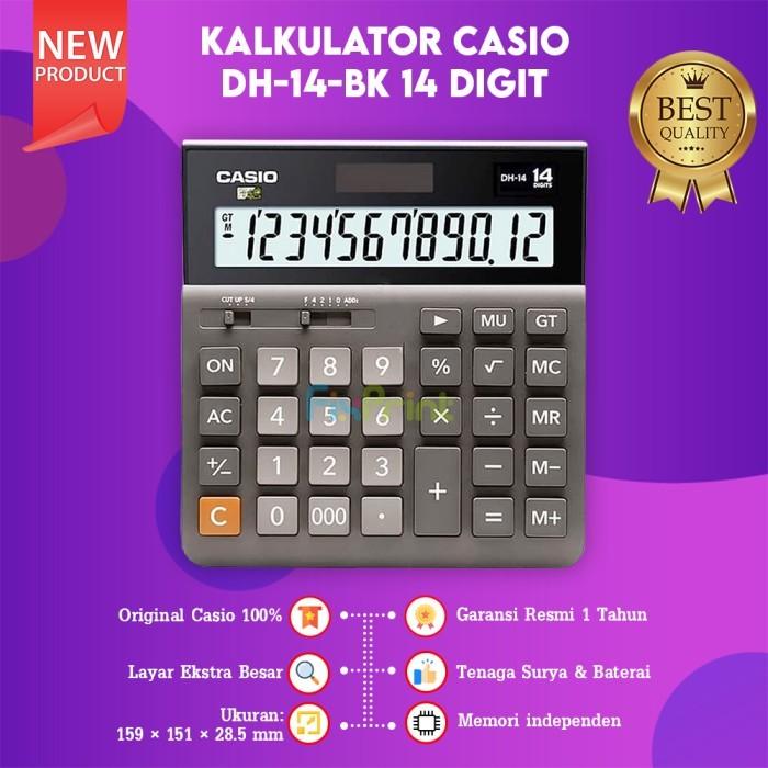 Gambar Calculator Casio 10 / 12 / 14 / 16 Digit Kalkulator Dasar Garansi New - DH-14 14 Digit dari FixPrint Indonesia undefined Tokopedia
