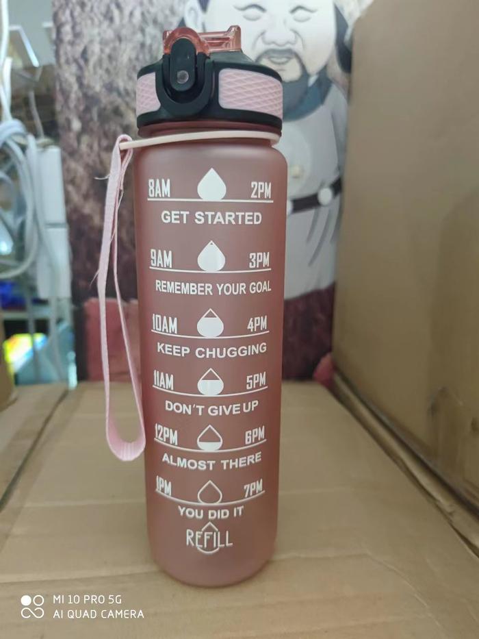 Gambar Alpha 1000ml 1L Sports Water Bottle Gradient Color Remainder With Stra dari Garda Storee undefined Tokopedia