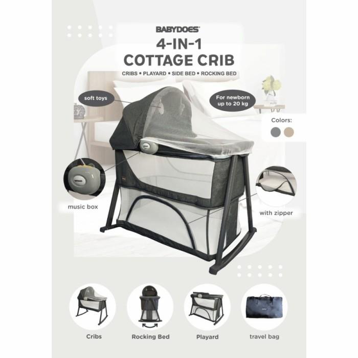 Gambar NEW PRODUCT BABYDOES CH - ZK 1692 SN 4 IN 1 COTTAGE CRIB / BABY BOX - Grey ( abu abu) dari RUANI CELL889 undefined Tokopedia