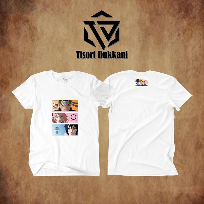 Gambar Kaos Baju Anime Naruto Sasuke Sakura Team 7 Kaos Anime V1 - Putih, L dari Tisortdukkani undefined Tokopedia