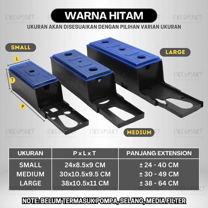 Gambar Filter Box Atas Aquarium / Top Filter Box Aquarium / Box Filter - Hitam, Large dari Presmart undefined Tokopedia